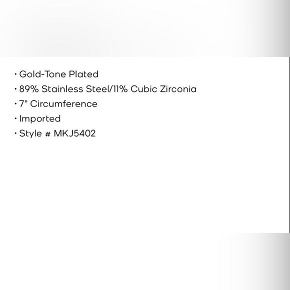 Michael Kors Cubic Zirconia Gold Tone Slider Bracelet - Picture 5 of 5